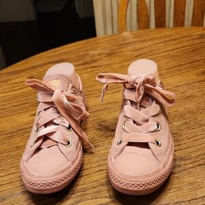 Converse All Star Leather Pink Sneakers Size 8